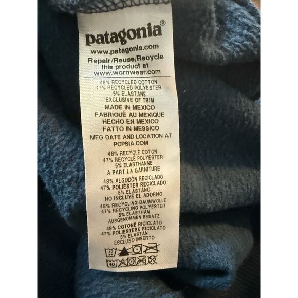 Patagonia Hoodie Mens MED Blue Sweatshirt P6 Logo Uprisal Hiking Outdoor Camping - Picture 11 of 13